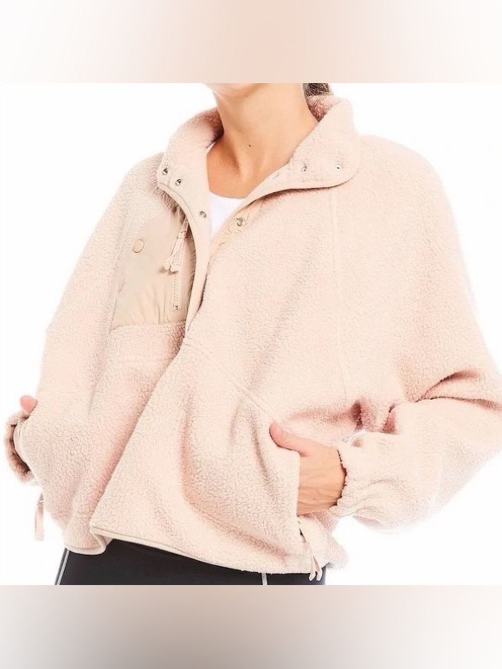 Free People Movement Hit The Slopes Fleece Jacket size small in light pink